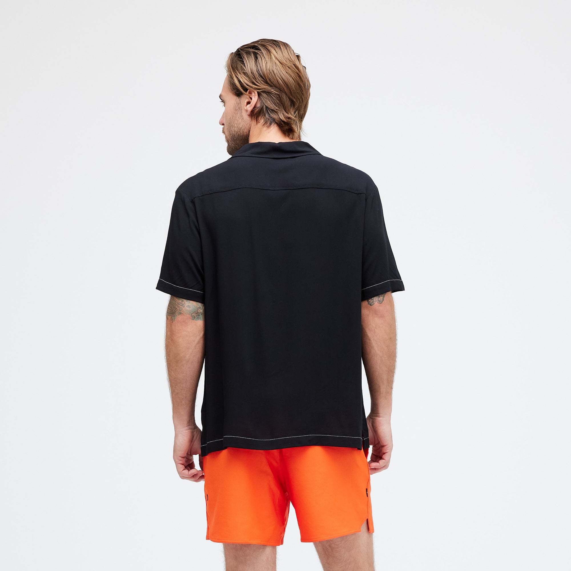YOTO SS BUTTON UP-BLACK-【MEN'S】