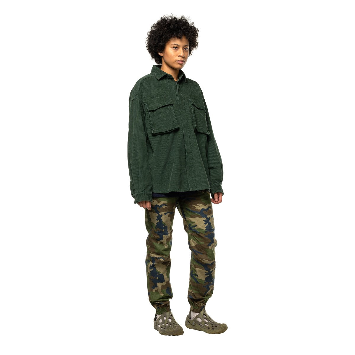 CORDUROY SHIRT JACKET -FOREST GREEN -