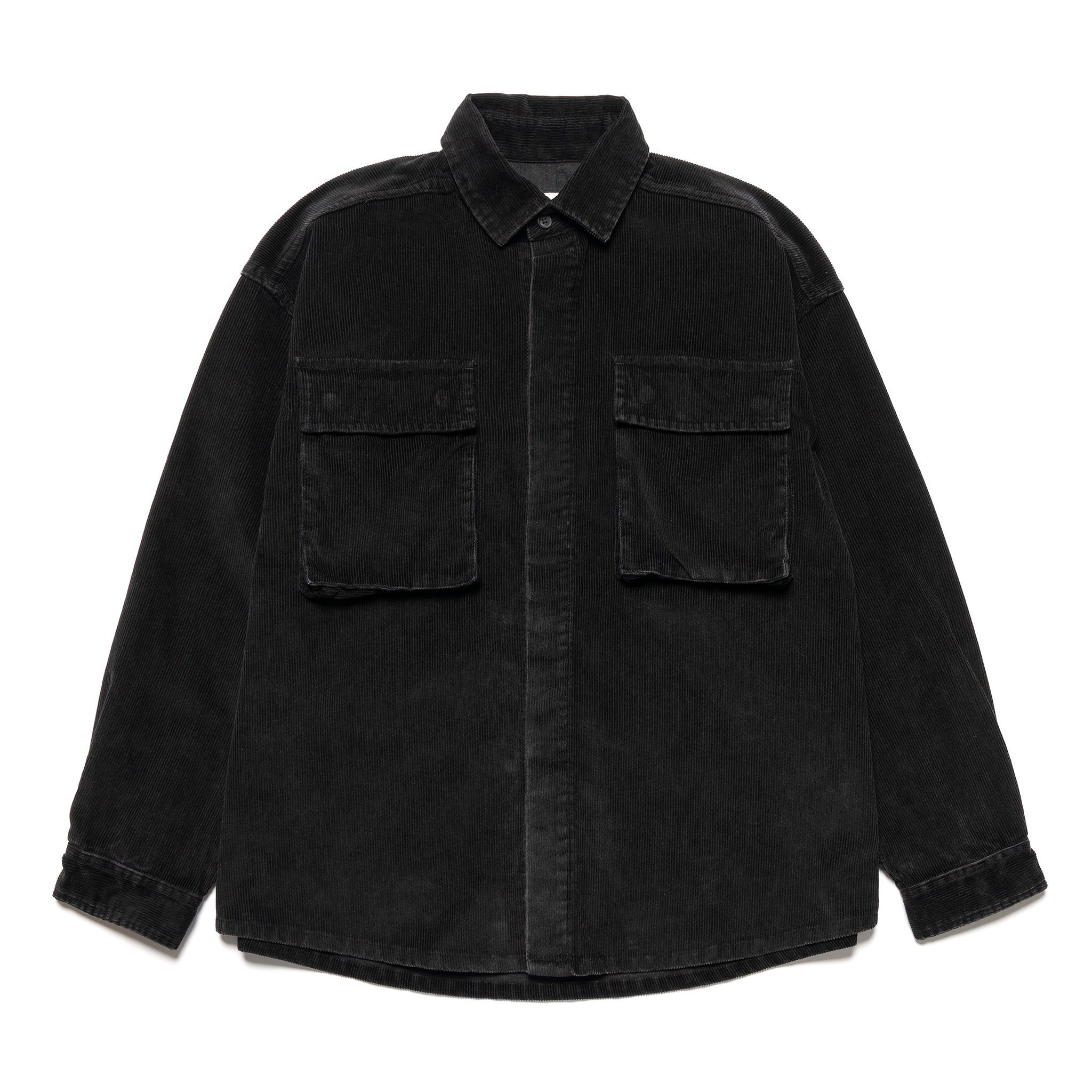 CORDUROY SHIRT JACKET -BLACK-