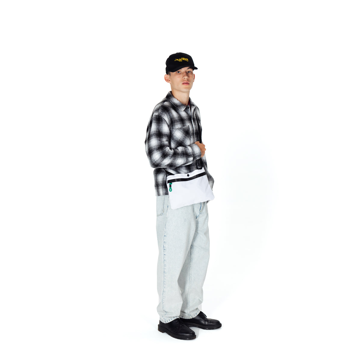 HEAVYWEIGHT PLAID SHIRT -BLACK-
