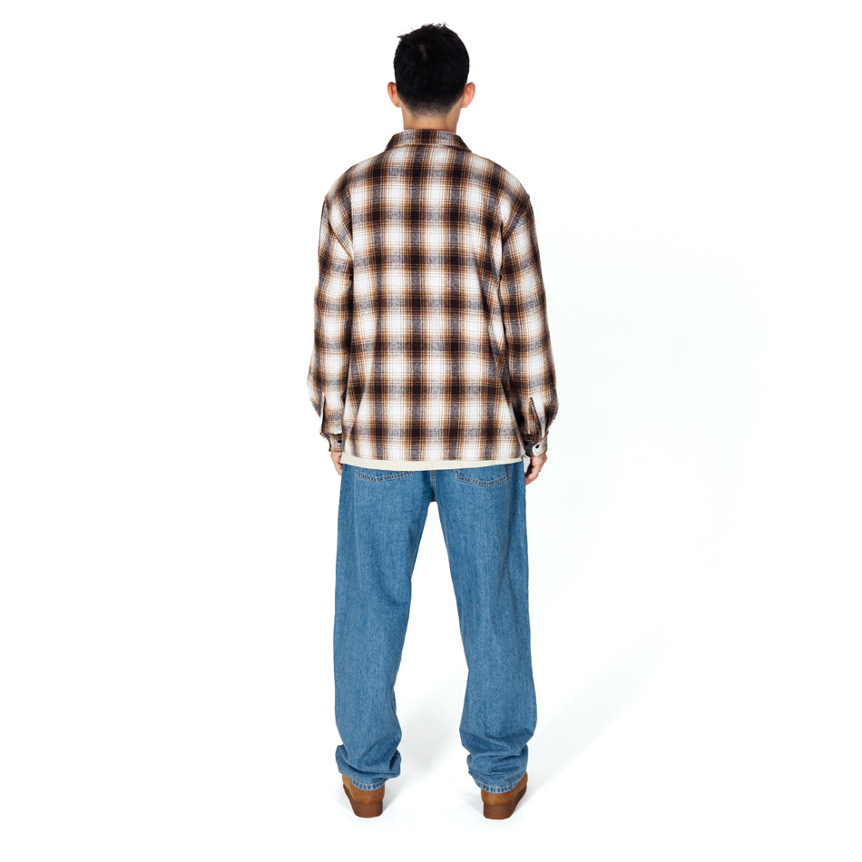HEAVYWEIGHT PLAID SHIRT -BROWN-