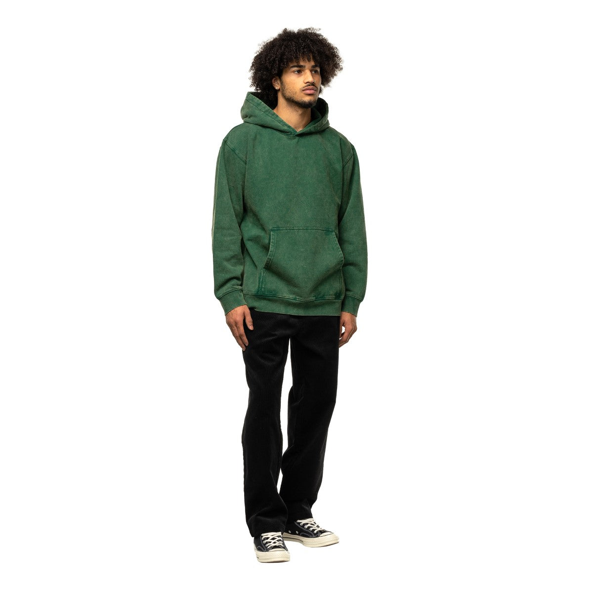 PLAIN HOODIE-FOREST GREEN-